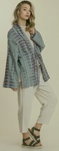 New Umgee L Dusty Sage Tie Dye Open Front Tie Rayon Cotton Gauze Kimono ... - $24.00