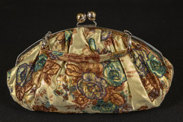 Vintage Gold Beaded Floral Handbag Purse - £27.97 GBP