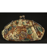 Vintage Gold Beaded Floral Handbag Purse - $34.99