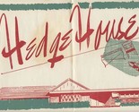 Hedge House Restaurant Placemat Spokane Washington 1950&#39;s - $17.82