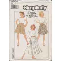 Simplicity 8504 Pleated Culottes, Split Skirt, Skirt Pattern Size 12 Uncut - £9.39 GBP