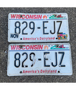 Wisconsin Exp 2009 Black On White America&#39;s Dairyland License Plate Set ... - £15.23 GBP