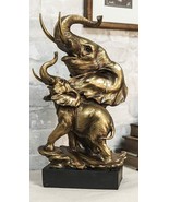 Ebros Large 15&quot; Tall Elephant Bust with Trunk Up Bust Statue On Pedestal... - $1,231.27 MXN