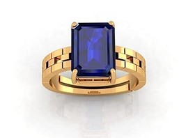 8.00 Ratti Earth Mined AAA+ Quality Natural Blue Sapphire Neelam Panchdhatu Gold - £33.11 GBP