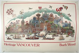 BARB WOOD Heritage Canada Signed Poster 1989 Vancouver BC Canada Listed Artist  - £26.57 GBP