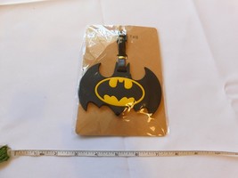 Batman Luggage Tag Black Yellow Travel Batman Name ID Holder Rubber/plastic - £12.13 GBP