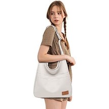 Canvas Tote Bag, Large Hobo Bags for Women Aesthetic Shoulder Purses Cute BEIGE - £26.10 GBP