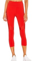 Alala Crop Vamp Leggings Size Large Bright Red Active Performance High W... - $19.96