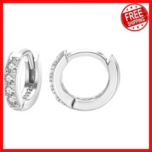 Elegant Sterling Silver Huggie Hoop Earrings - 6mm to 12mm for Timeless ... - $618.88 MXN
