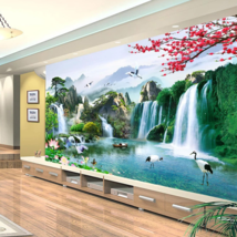 3d Three-dimensional Large Wallpaper Mural Living Room TV Background Wall - £27.77 GBP