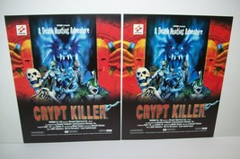 Crypt Killer Arcade FLYER Set of 2 Original Video Game Horror Vintage - £16.78 GBP