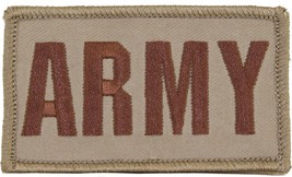 ARMY TAN DESERT 2 X 3  EMBROIDERED UNIFORM VEST SHIRT PATCH WITH HOOK LOOP - $29.99