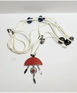 Vintage Southwestern Costume Handmade Double Loop Necklace 16&quot; B65 - $32.91 CAD
