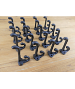 20 BLACK CAST IRON ACORN HOOKS 3 1/4&quot; LONG HOOK COAT HAT WALL TOWEL BATH... - £27.64 GBP