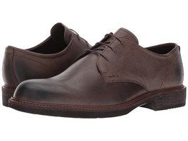 Men&#39;s ECCO Kenton Vintage Leather Plain Toe Lace Oxford, 512004 02559 Dark Clay - £142.60 GBP