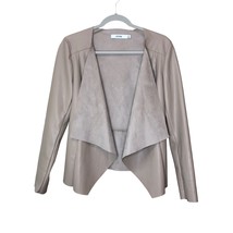 Justfab Women&#39;s Open Front Blazer Size Small Faux Leather Waterfall Jacket Gfit - £15.16 GBP