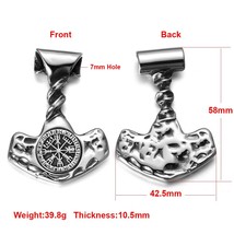 316L Stainless Steel Norse Viking Rune Axe Pendant for Men Necklace DIY Accessor - £13.47 GBP
