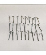 vintage mixed lot 26 metal drape curtain hanging  hooks double eye pronged  - $27.08 CAD