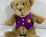 Chad Valley Toys The Queen&#39;s Golden Jubilee plush teddy bear purple vest... - $14.84