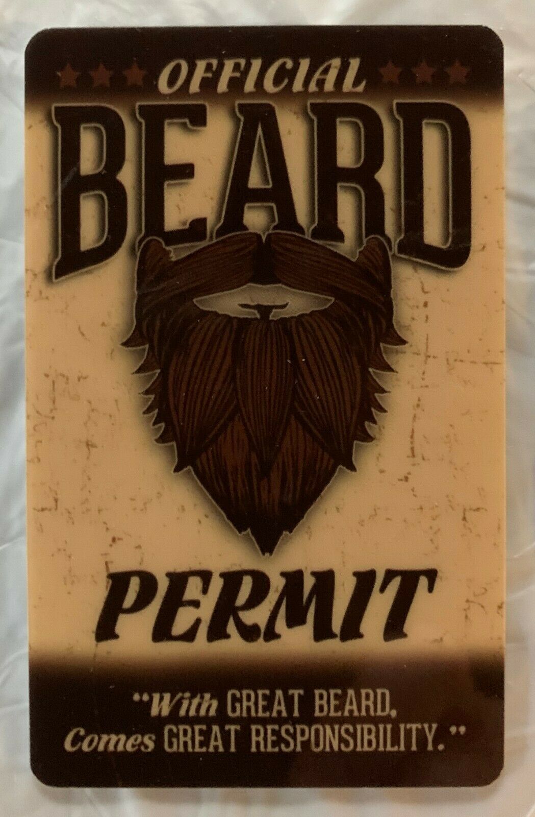 Official Beard Permit Joke novelty ID License Mancard Man Card - $8.91