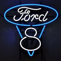 Ford V8 Racing Auto Blue OLP Sign Neon Sign 22&quot;x21&quot; - £348.38 GBP