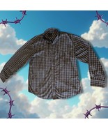Mens Dockers LS Button Up Shirt Blue Plaid Stain Defender Large Cotton B... - $173.53 MXN