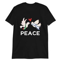 Israel Palestine Peace Pigeons Gift T-Shirt Black - $19.59+