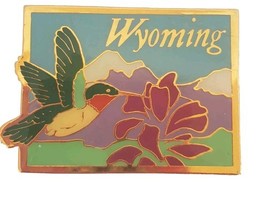 Wyoming Hummingbird Refrigerator Fridge Park Magnet Vintage Metal Mountains - $9.00