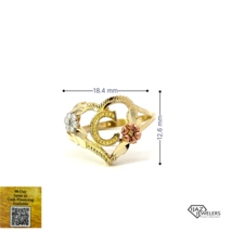 10K Gold Three Tone Heart C Ring - £87.64 GBP
