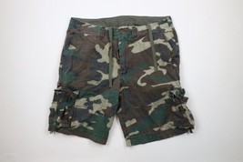 Vintage 90s Streetwear Mens XL Faded Heavyweight Camouflage Cargo Shorts... - $54.40