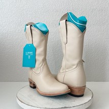 Lane PLAIN JANE Womens Cowboy Bootie 6.5 Pale Ivory Western Cowgirl Midi... - $123.75