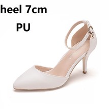 Crystal Queen Large Size Stiletto Pointed White High Heel Sandals Elegant Sweet  - £37.75 GBP