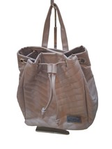 BELLA RUSSO Faux Leather Quilted Backpack Bucket Bag Purse Gray/Lilac NWOT - £17.19 GBP