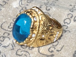 Rare Blue Naga Eye Stone Magic Ring Top Lucky Charm Power Thai Buddhist ... - £15.71 GBP