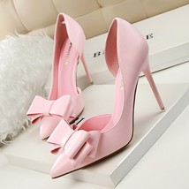 Women&#39;s High Heels Sweet Bow High Heels Side Hollow Pointed - £36.93 GBP