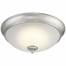13&quot; 180W Equivalent Brushed Nickel Integrated LED Flush Mount, Frosted G... - £23.73 GBP