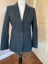 Burberry London Navy Check Cotton Single Breast Blazer Jacket Sz Us 8 Italy - £134.21 GBP