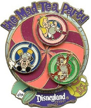 Disney Alice in Wonderland Mad Tea Party Spinner Chip &amp; Dale Disneyland pin - £11.03 GBP