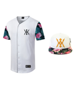 (1) NEW MIGGY TROPICAL FLORAL HAT &amp; BASEBALL JERSEY SMALL Miguel Cabrera... - $60.91 CAD