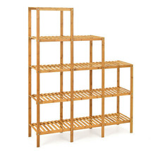 Multifunctional Bamboo Shelf Display Organizer - Color: Natural - $139.09