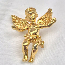 Cherub Angel Pin Gold Tone Vintage By Kirks Folly - £9.43 GBP