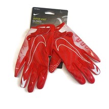 NIKE Mens Size Large Vapor Knit Durable Receiver Football Gloves Red White - £35.17 GBP