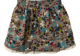 Koala Baby Girls Floral Ruffled Skirt Size 12M White Lining Tan Blue - £11.05 GBP