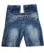 Roberto Cavalli Jeans Blue Denim Rhinestones Embellished Womens Size 28 ... - $2,223.61 MXN