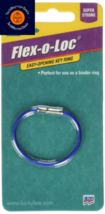 Lucky Line 5&quot; Flex-O-Loc Cable Key Ring, Galvanized 1 Piece, Blue 1 Piece  - £15.50 GBP