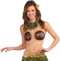 FORUM NATURAL COCONUT BRA ADULT LUAU TROPICAL ISLAND COSTUME ACCESSORY 390 - $16.71
