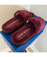 STUART WEITZMAN Elodie Chill Faux Fur Slide Slipper Sandal Size 9 Cranbe... - $217.46 CAD