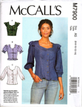 McCall's M7900 Misses 6 to 14 Fitted Peasant Top Uncut Sewing Pattern New - £11.66 GBP