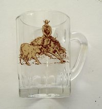  Small Beer Mug with Cowboy Wrangling a Calf - £15.97 GBP