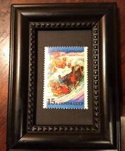 Tchotchke Framed Stamp Art - Russian Folk Tale Scene - $7.99